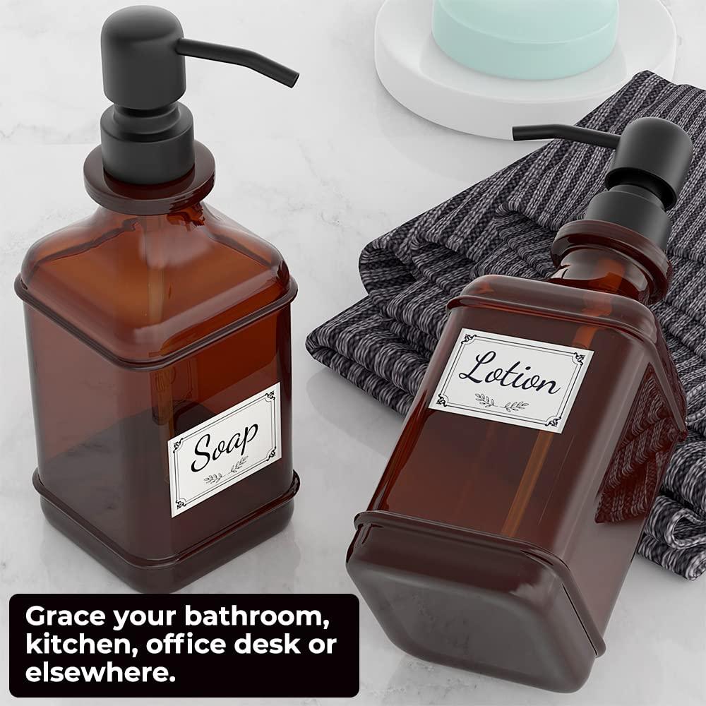 Antique Glass Soap Dispenser Set – Black (Set of 2) - KJ Cozy Designs