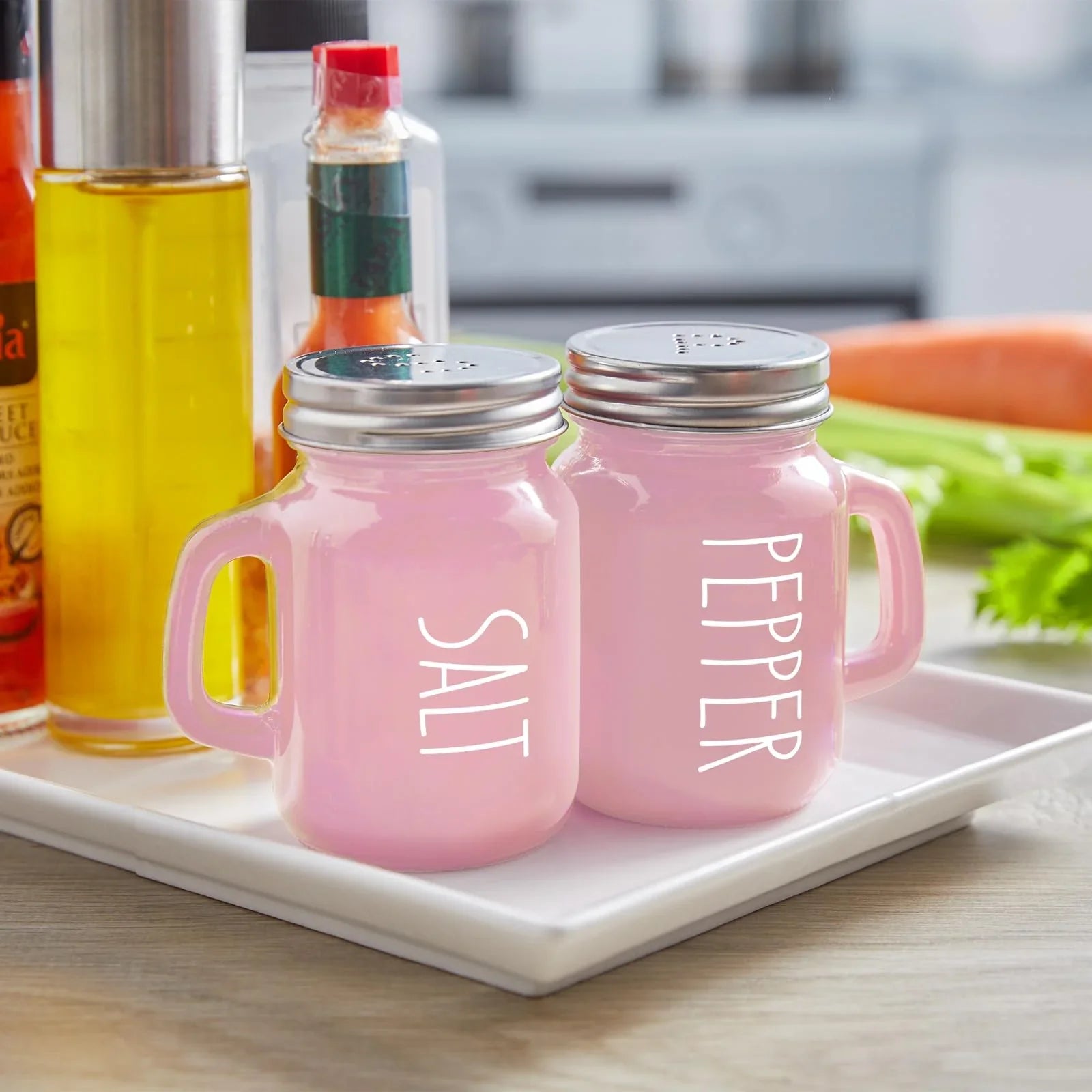 Salt and Pepper Shakers Set, ZOSUJO 4 oz Cute Salt Pepper Shaker, Kitchen Decor for Home Restaurants Wedding, Glass Black White Shaker Sets with Stainless Steel Lids - KJ Cozy Designs