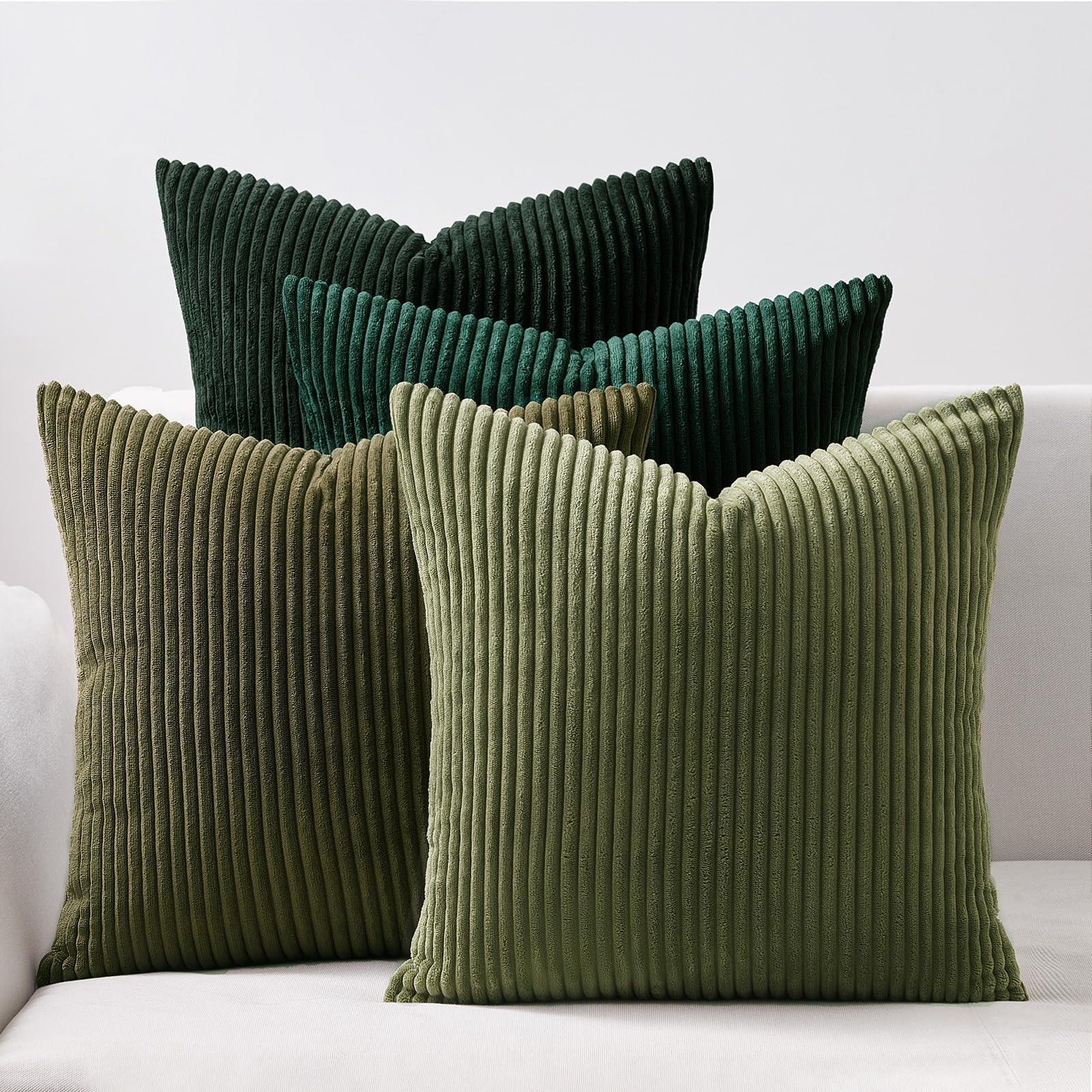 Farmhouse Corduroy Throw Pillow Covers (Set of 4) - KJ Cozy Designs