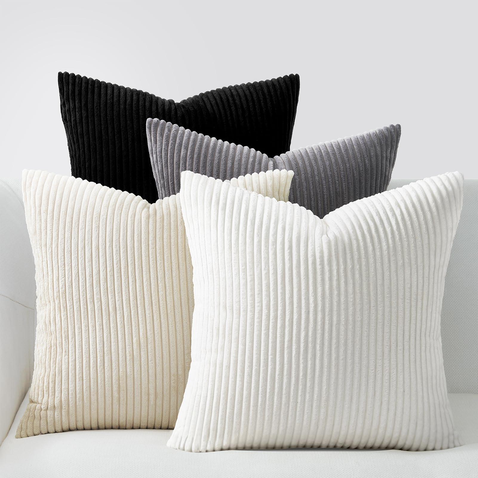 Farmhouse Corduroy Throw Pillow Covers (Set of 4) - KJ Cozy Designs