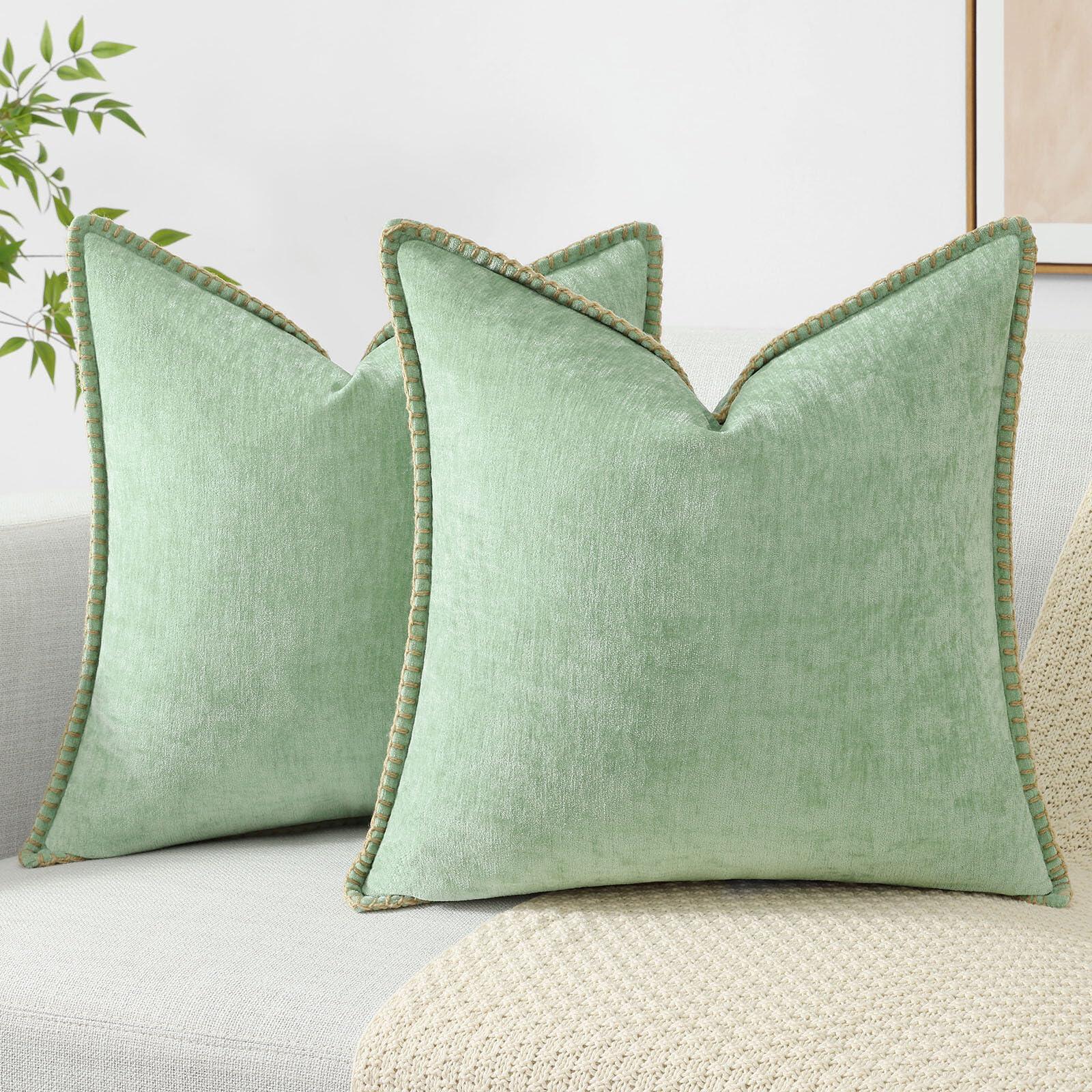 Spring Chenille Soft Throw Pillow Covers – 18" x 18" (Set of 2) - KJ Cozy Designs