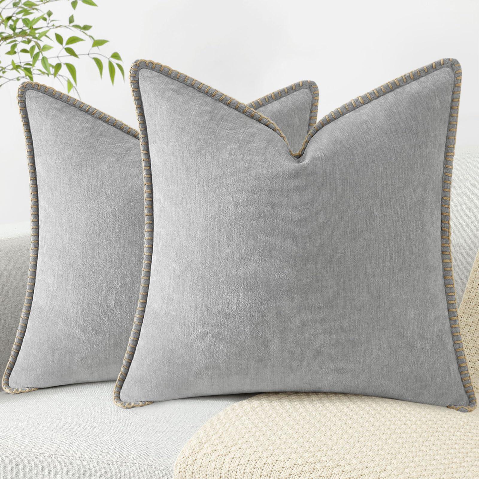 Spring Chenille Soft Throw Pillow Covers – 18" x 18" (Set of 2) - KJ Cozy Designs