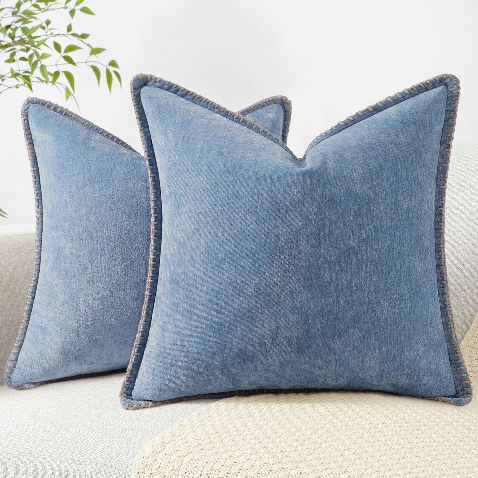 Spring Chenille Soft Throw Pillow Covers – 18" x 18" (Set of 2) - KJ Cozy Designs