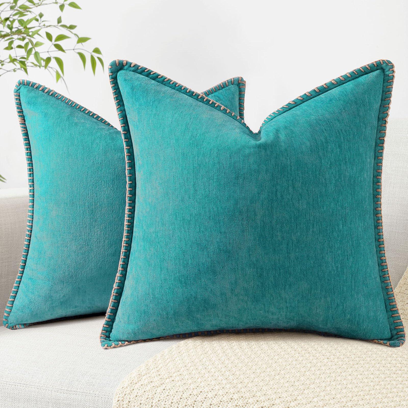 Spring Chenille Soft Throw Pillow Covers – 18" x 18" (Set of 2) - KJ Cozy Designs