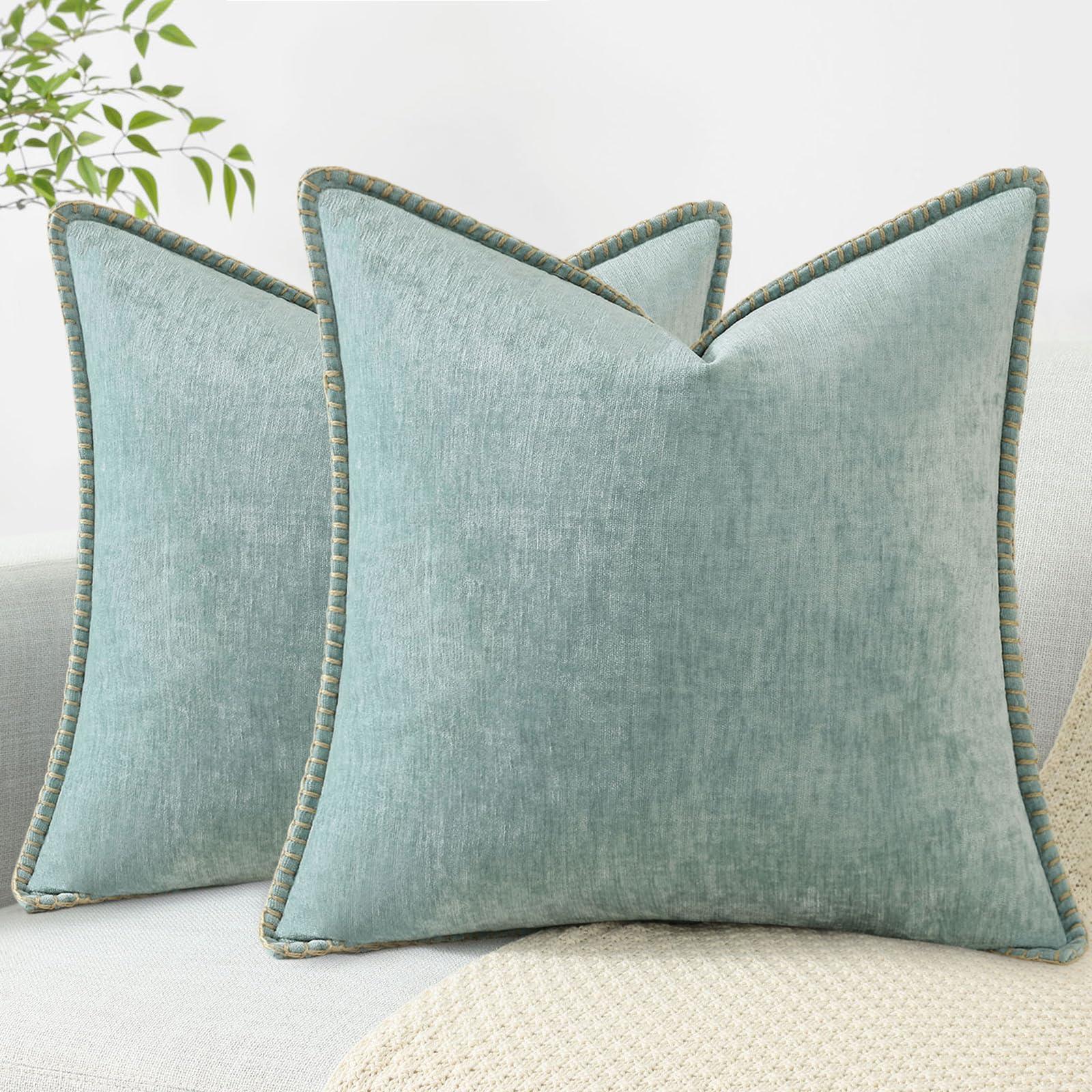Spring Chenille Soft Throw Pillow Covers – 18" x 18" (Set of 2) - KJ Cozy Designs