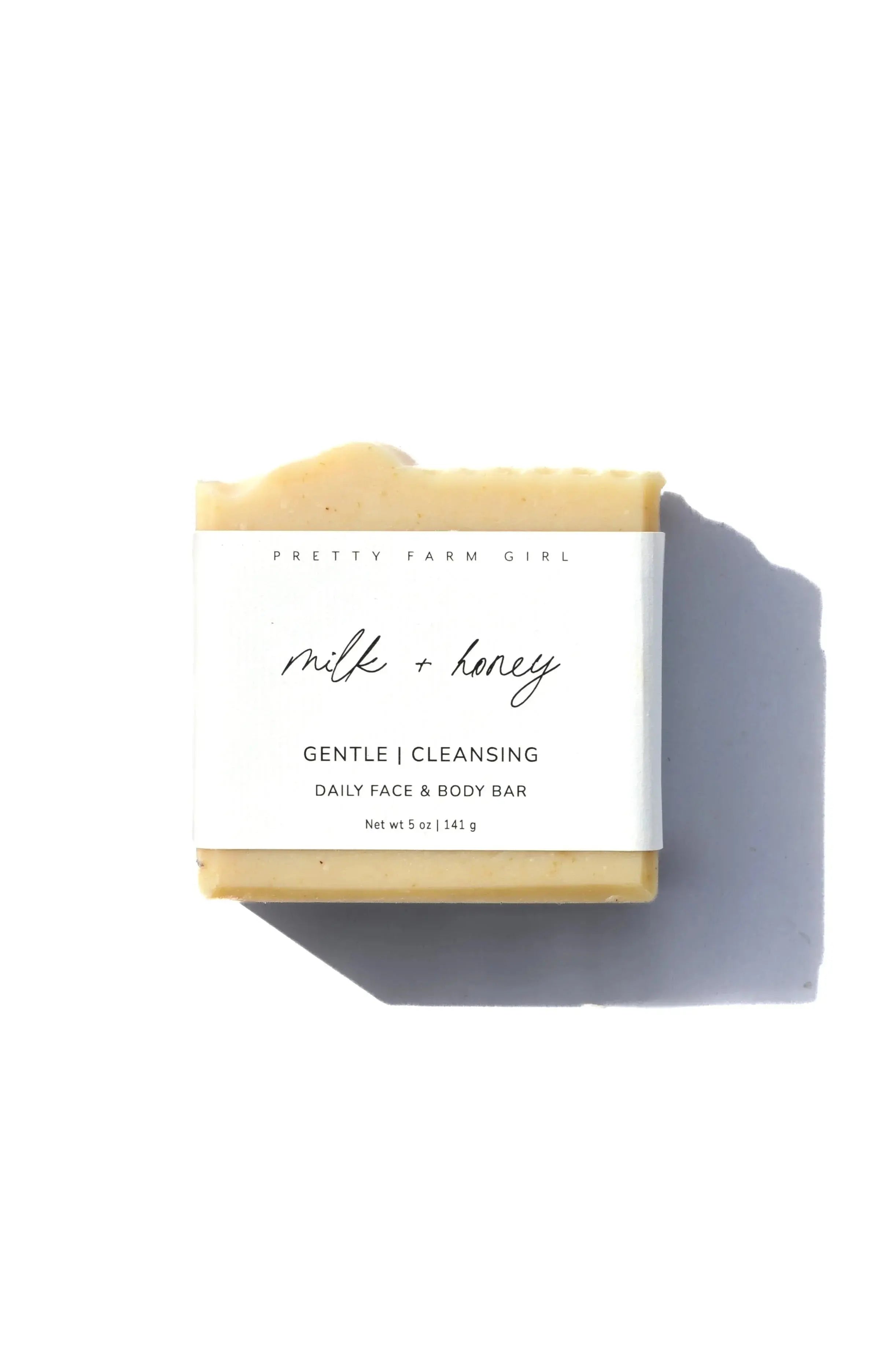 Milk + Honey gentle cleansing bar soap for daily face & body, farmhouse style bath essential