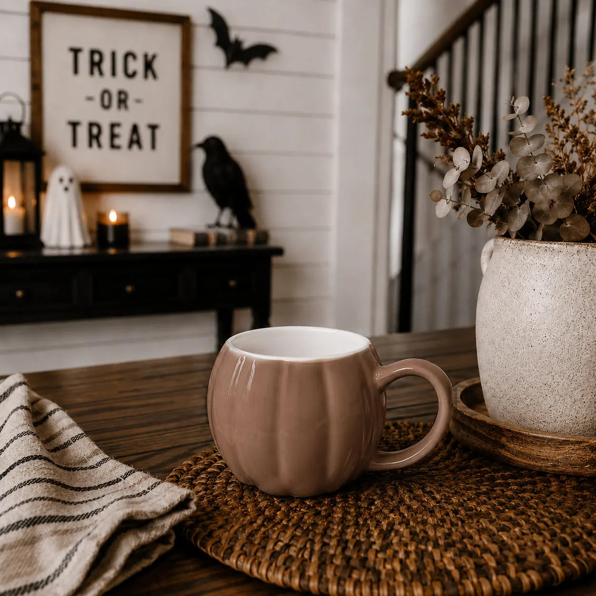 Pumpkin Shaped Ceramic Coffee Mug Gia Roma Pumpkin Shaped Ceramic Coffee Mug Gia Roma