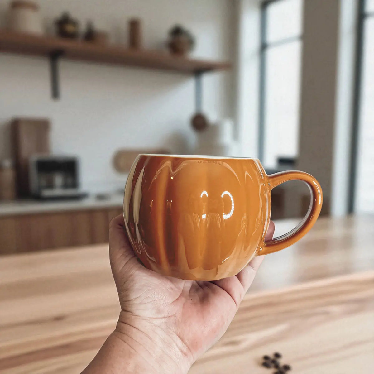 Pumpkin Shaped Ceramic Coffee Mug Gia Roma Pumpkin Shaped Ceramic Coffee Mug Gia Roma