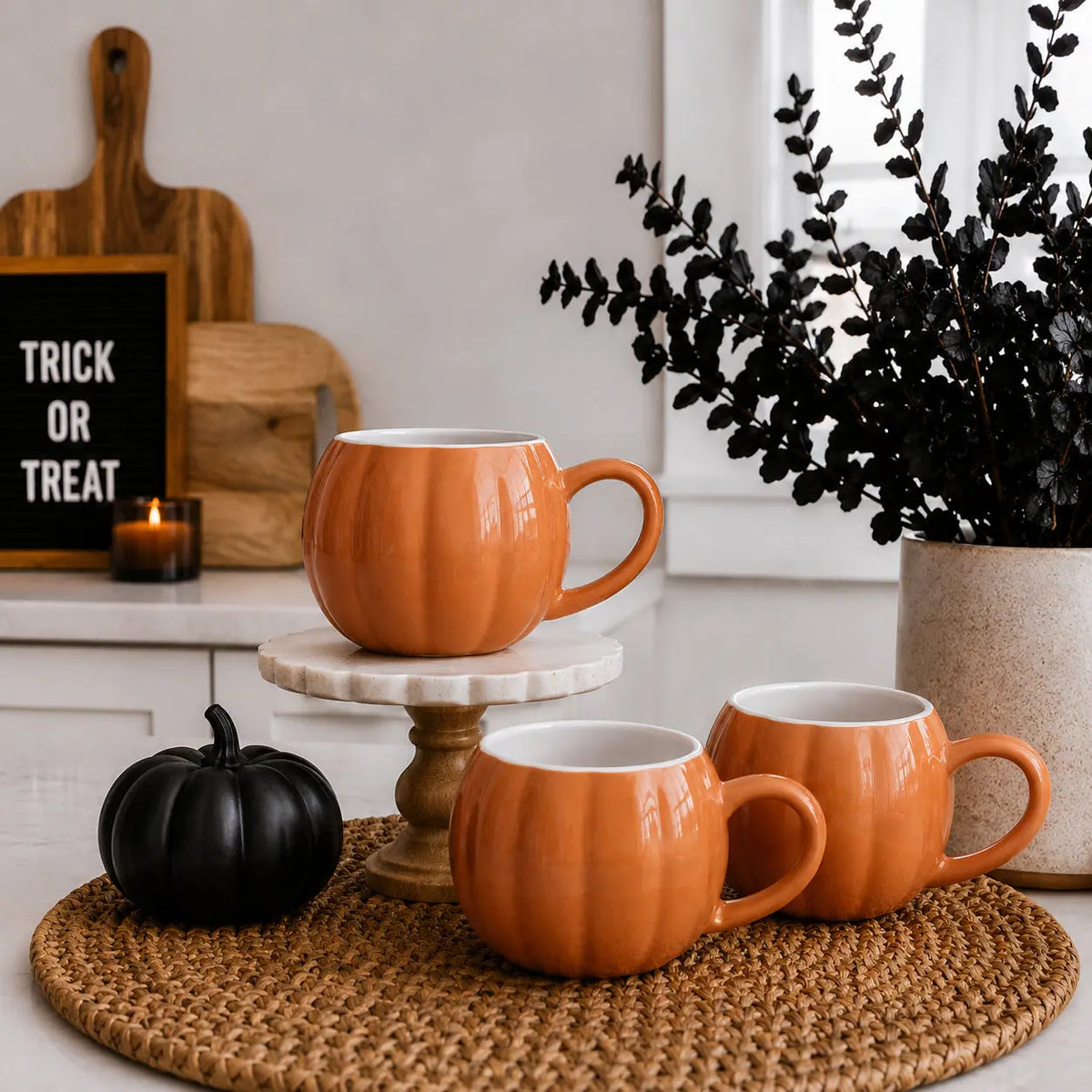 Pumpkin Shaped Ceramic Coffee Mug Gia Roma Pumpkin Shaped Ceramic Coffee Mug Gia Roma