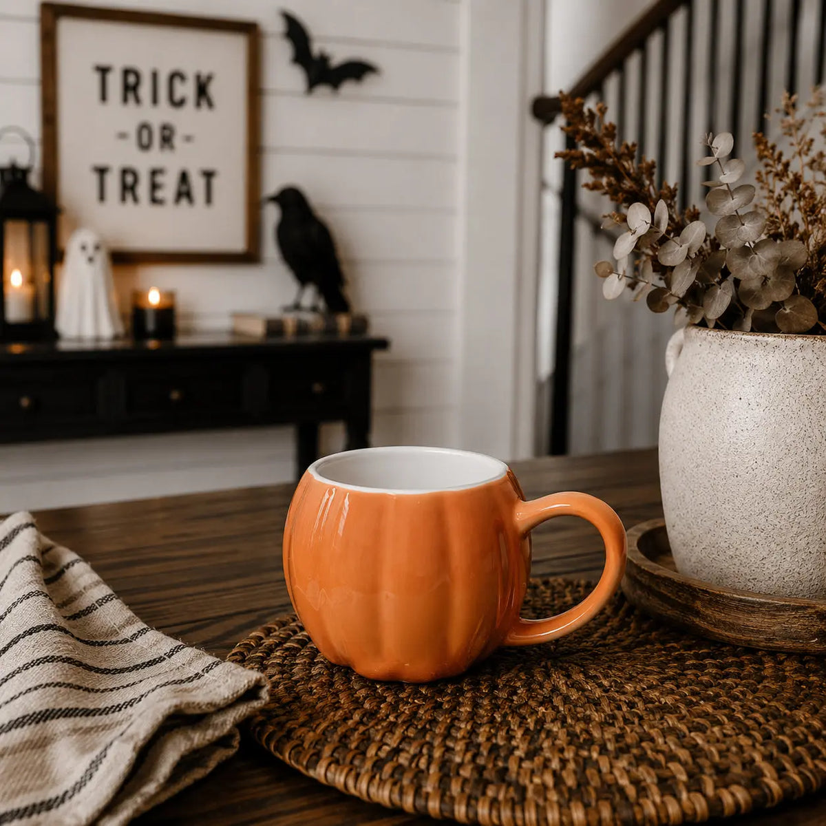 Pumpkin Shaped Ceramic Coffee Mug Gia Roma Pumpkin Shaped Ceramic Coffee Mug Gia Roma