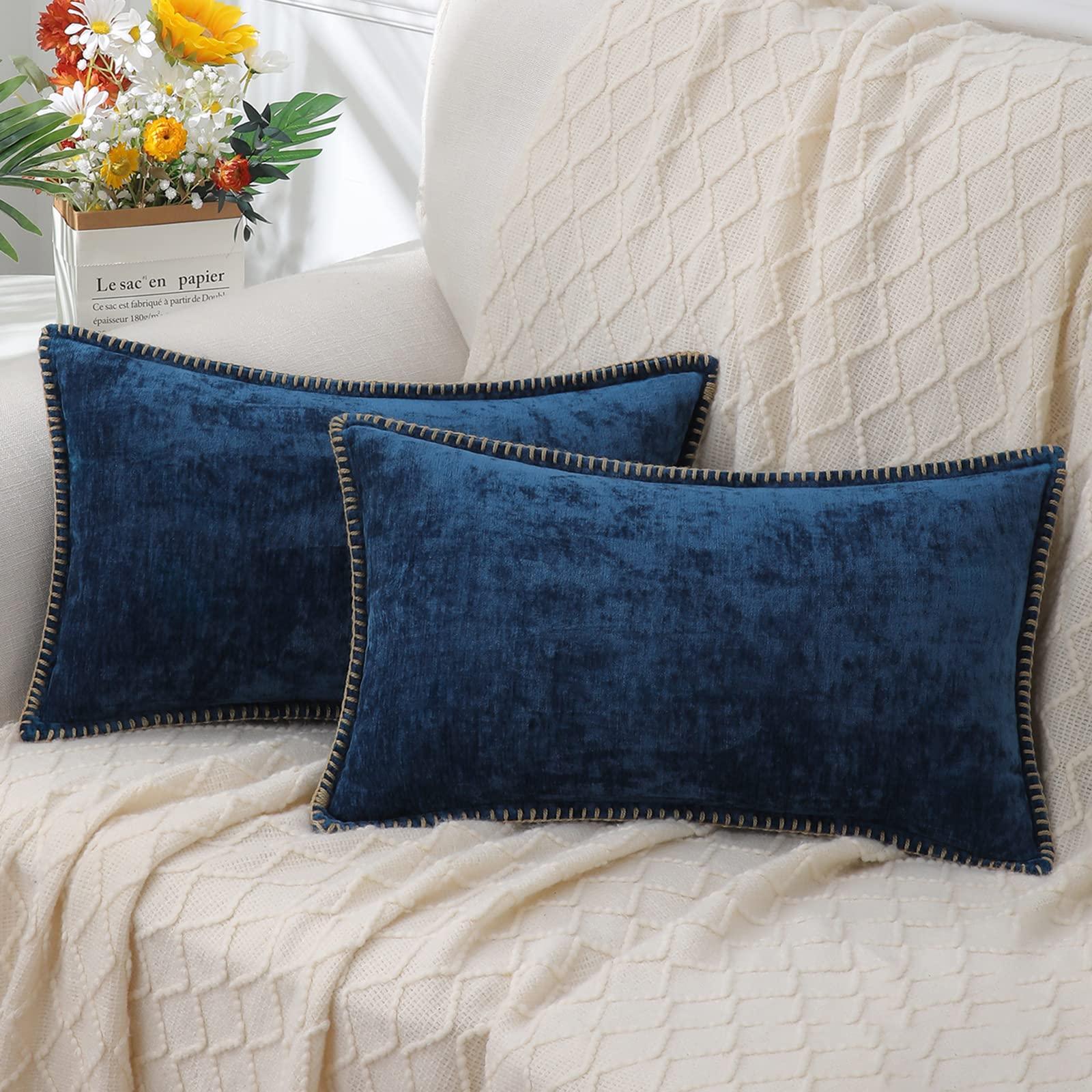 Spring Chenille Soft Throw Pillow Covers – 18" x 18" (Set of 2) - KJ Cozy Designs