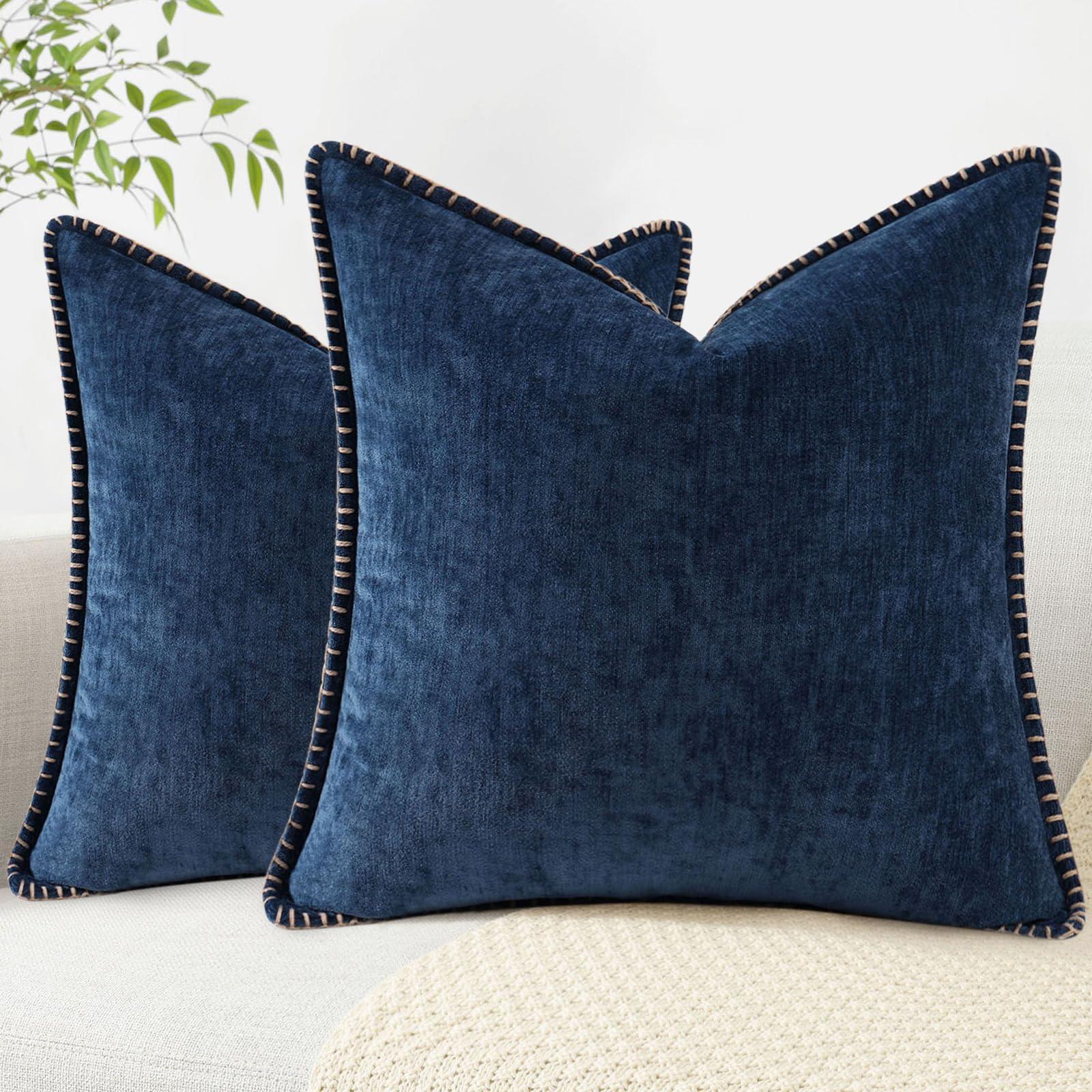 Spring Chenille Soft Throw Pillow Covers – 18" x 18" (Set of 2) - KJ Cozy Designs