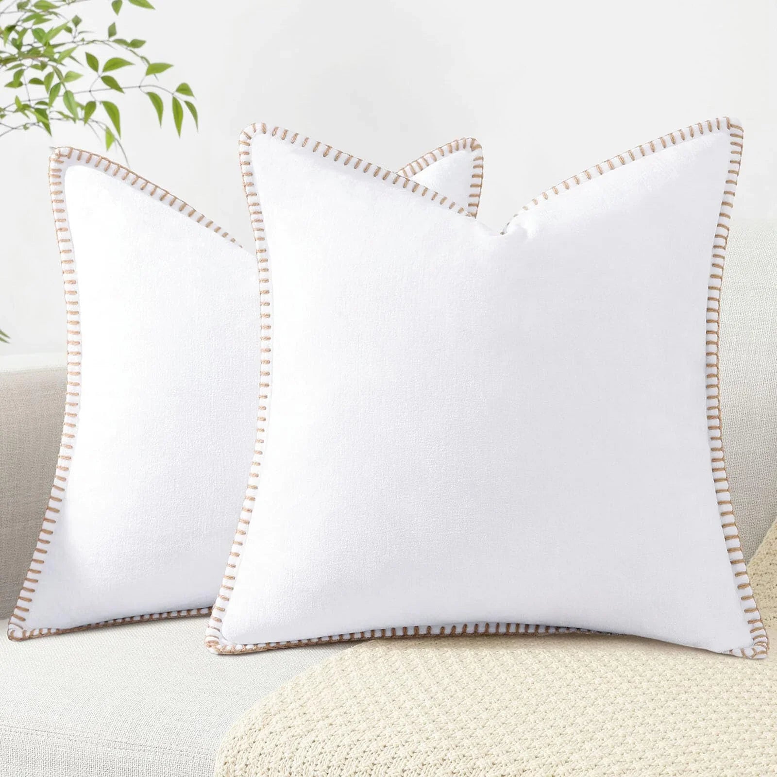 Spring Chenille Soft Throw Pillow Covers – 18" x 18" (Set of 2) - KJ Cozy Designs