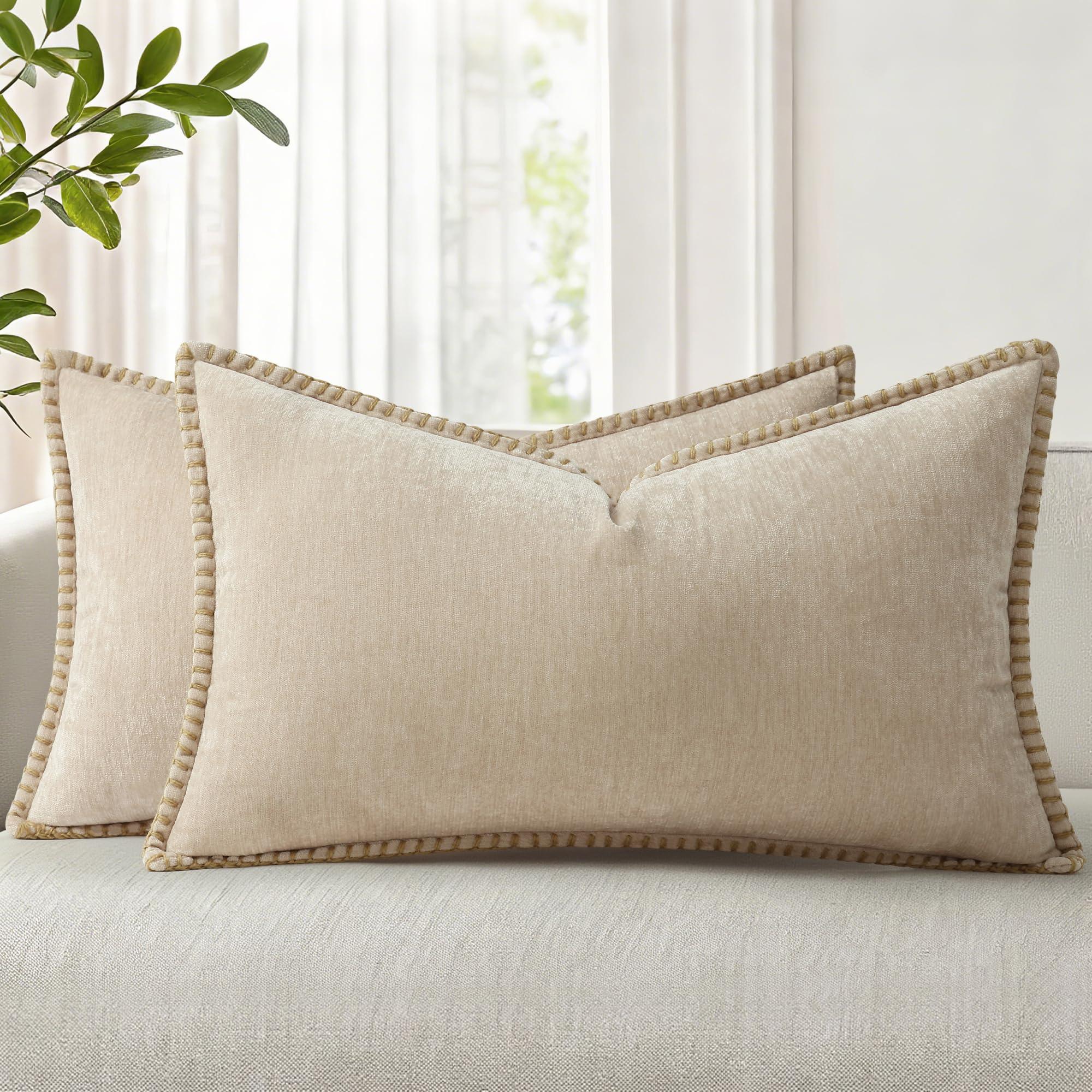 Spring Chenille Soft Throw Pillow Covers – 18" x 18" (Set of 2) - KJ Cozy Designs