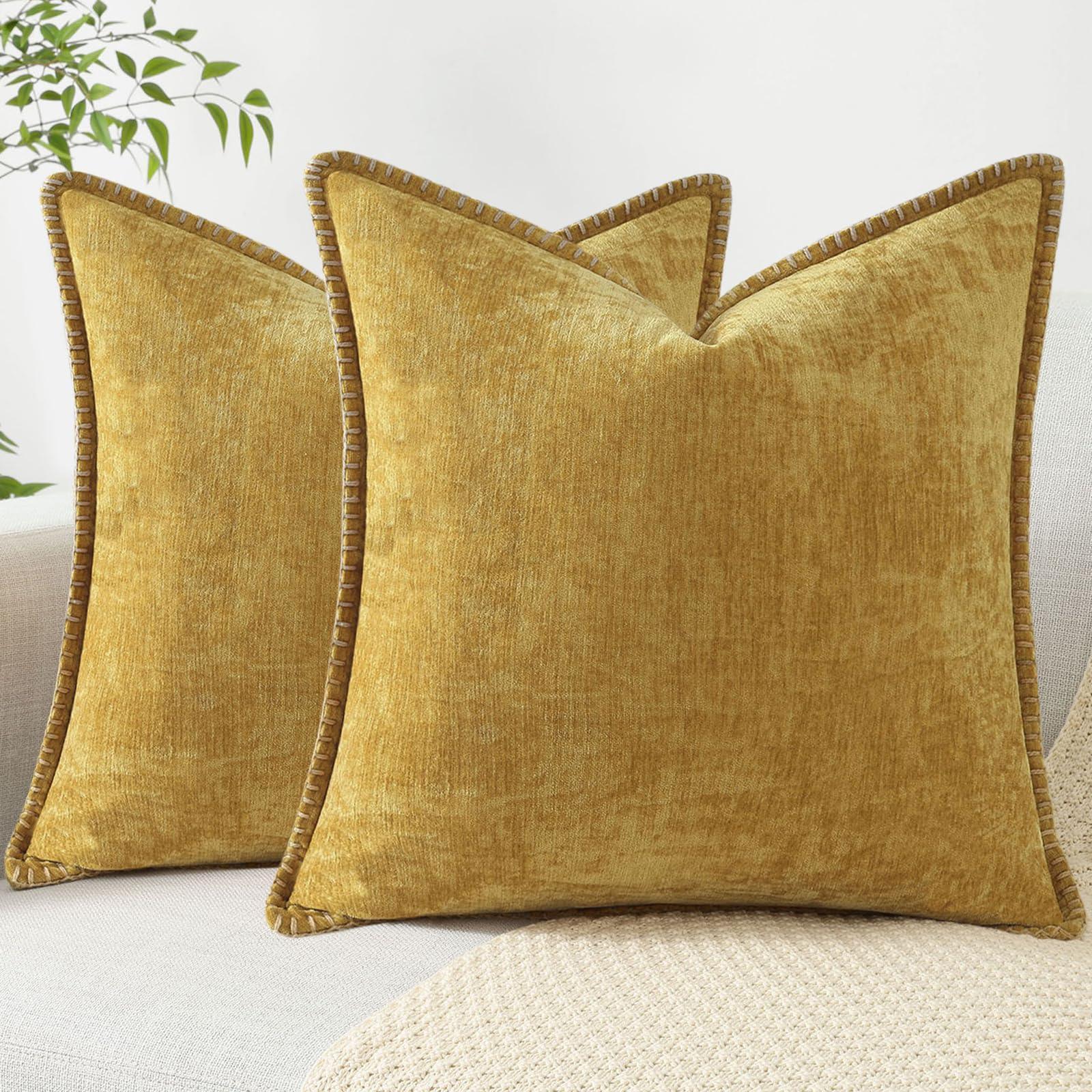 Spring Chenille Soft Throw Pillow Covers – 18" x 18" (Set of 2) - KJ Cozy Designs