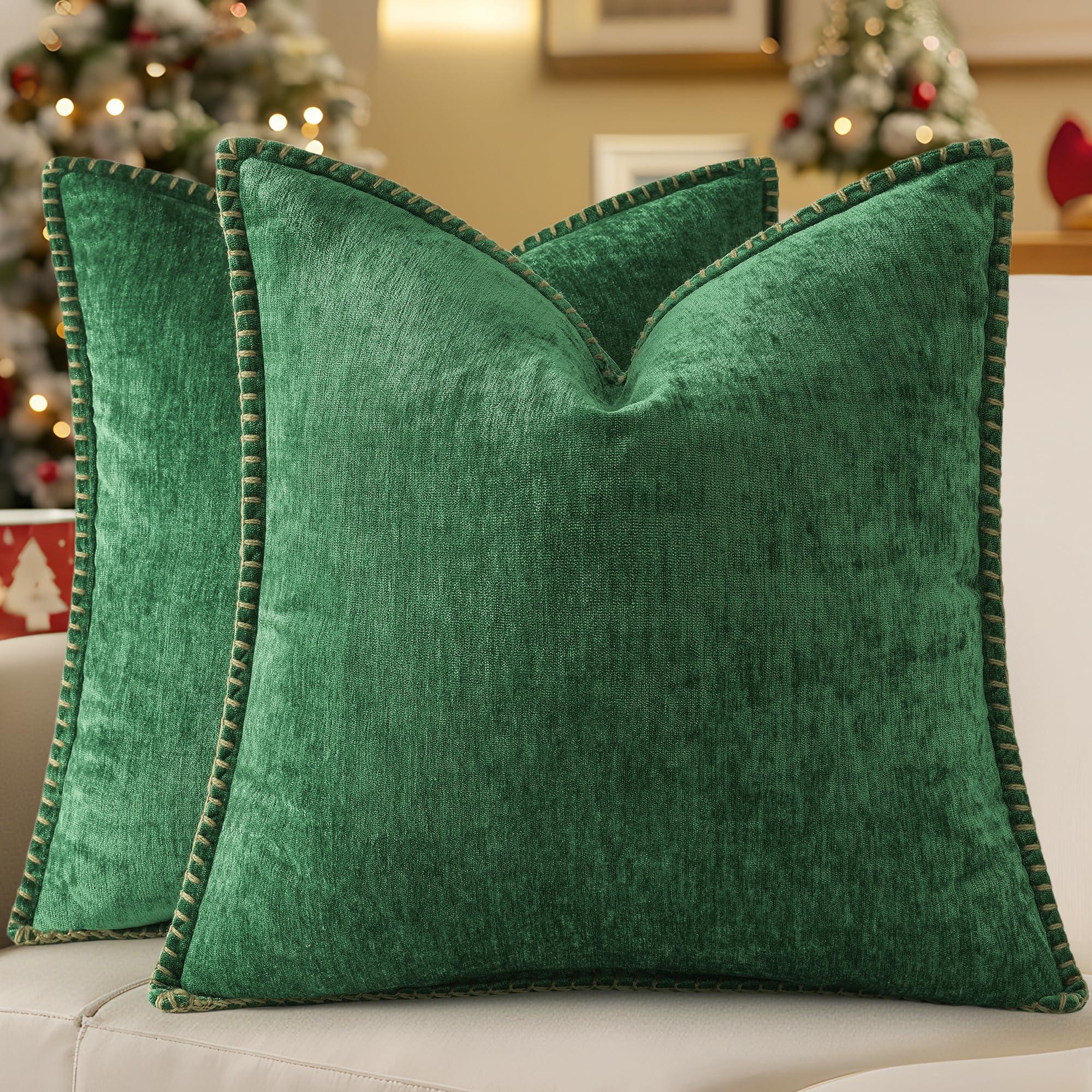 Spring Chenille Soft Throw Pillow Covers – 18" x 18" (Set of 2) - KJ Cozy Designs
