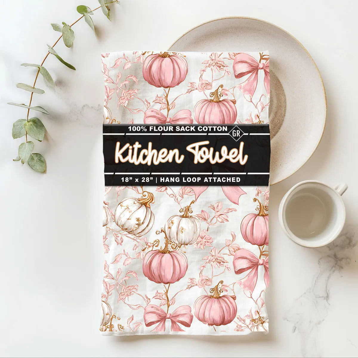 Pink Pumpkins Kitchen Towel Gia Roma Pink Pumpkins Kitchen Towel Gia Roma