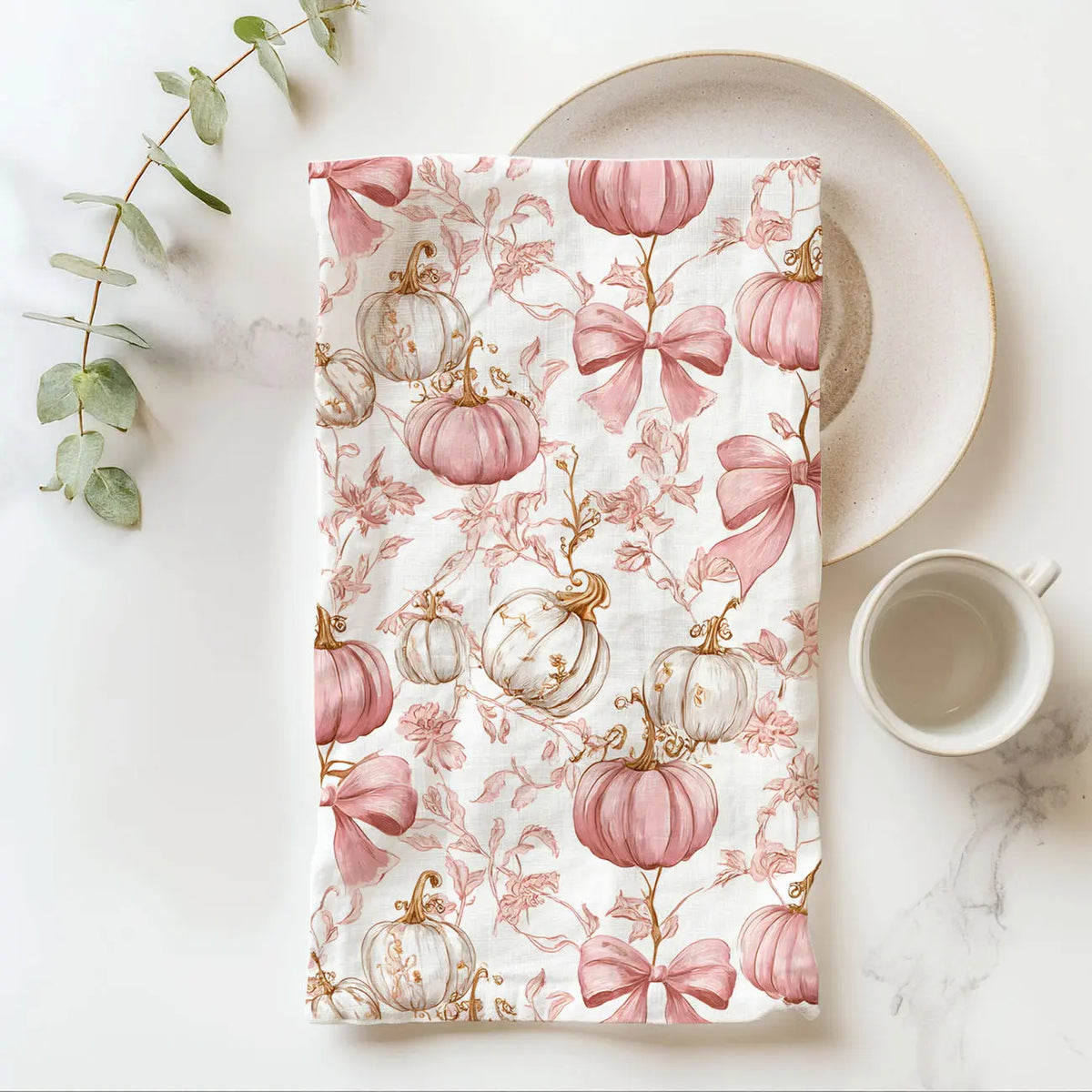 Pink Pumpkins Kitchen Towel Gia Roma Pink Pumpkins Kitchen Towel Gia Roma