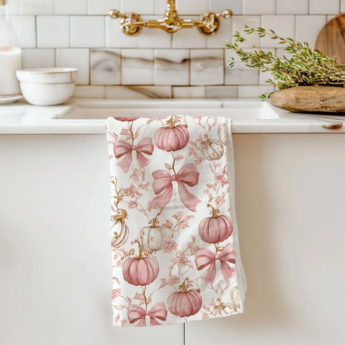Pink Pumpkins Kitchen Towel Gia Roma Pink Pumpkins Kitchen Towel Gia Roma