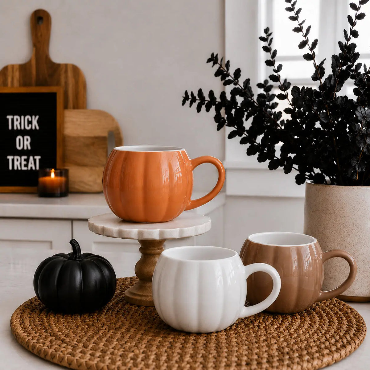 Pumpkin Shaped Ceramic Coffee Mug Gia Roma Pumpkin Shaped Ceramic Coffee Mug Gia Roma
