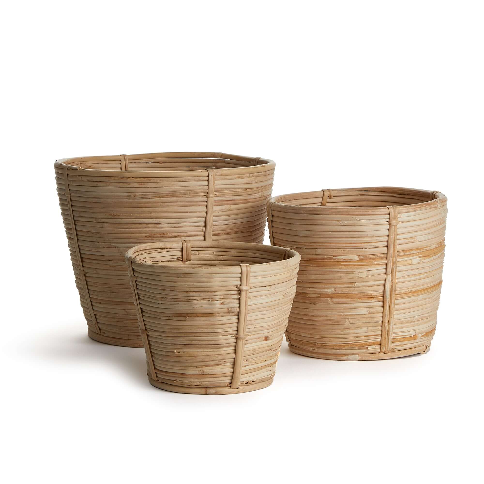 Rattan Storage Baskets for Rustic Organization (Set of 3)