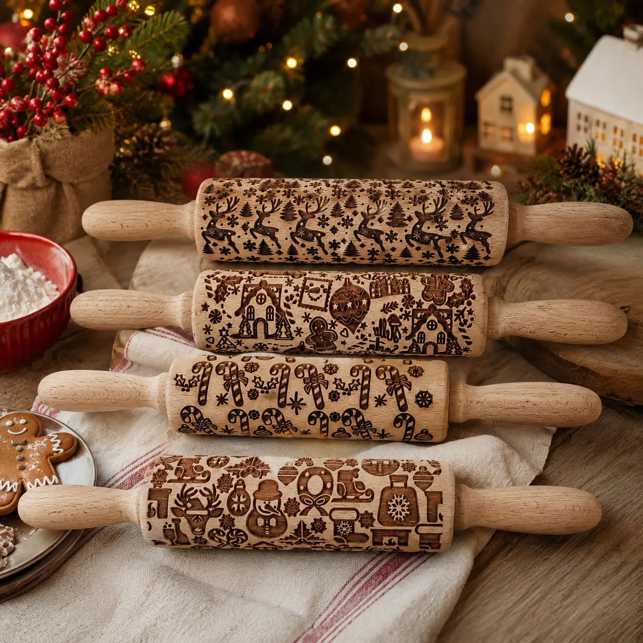 Christmas Rolling Pin Set | 10 Styles Gia Roma Christmas Rolling Pin Set | 10 Styles Gia Roma