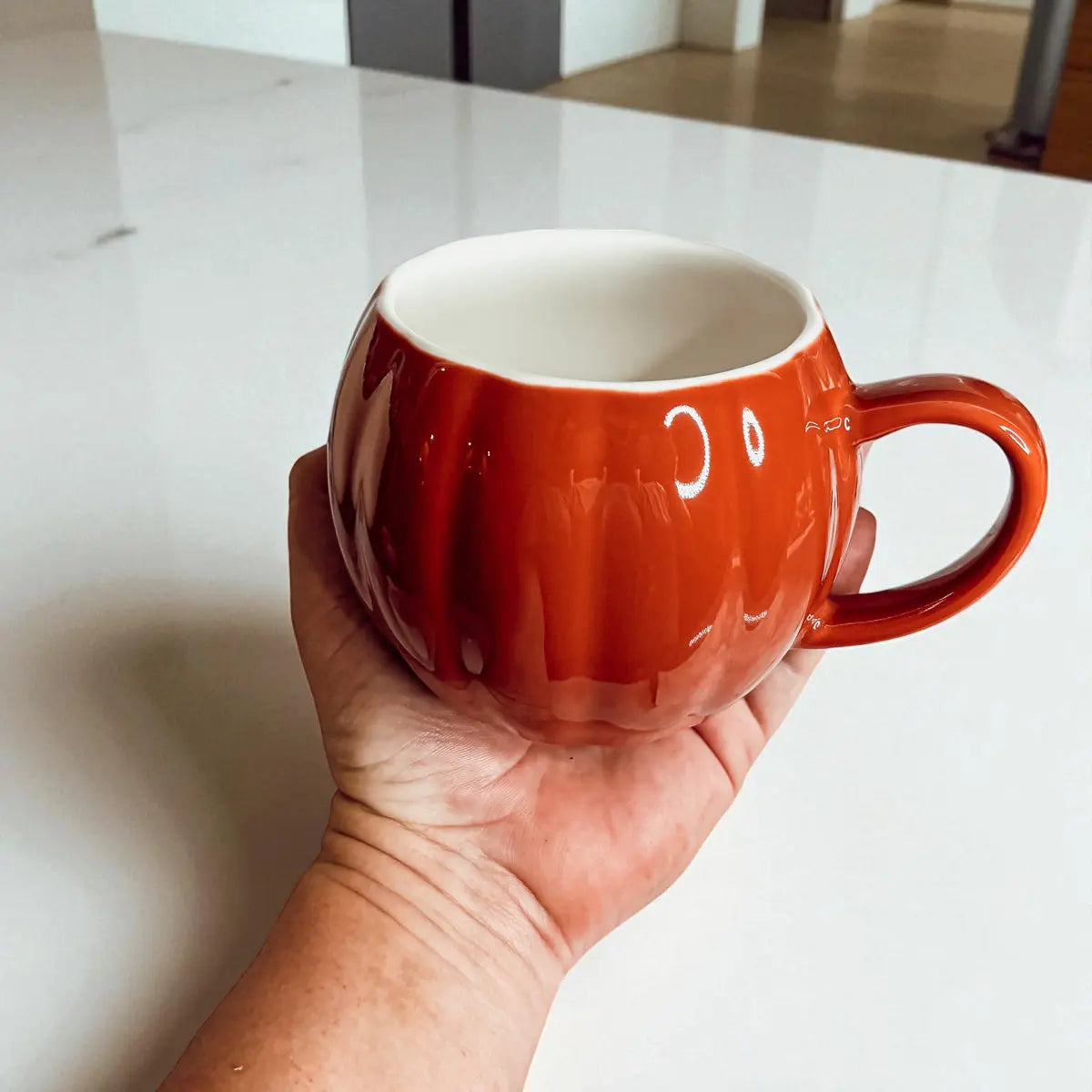 Pumpkin Shaped Ceramic Coffee Mug Gia Roma Pumpkin Shaped Ceramic Coffee Mug Gia Roma