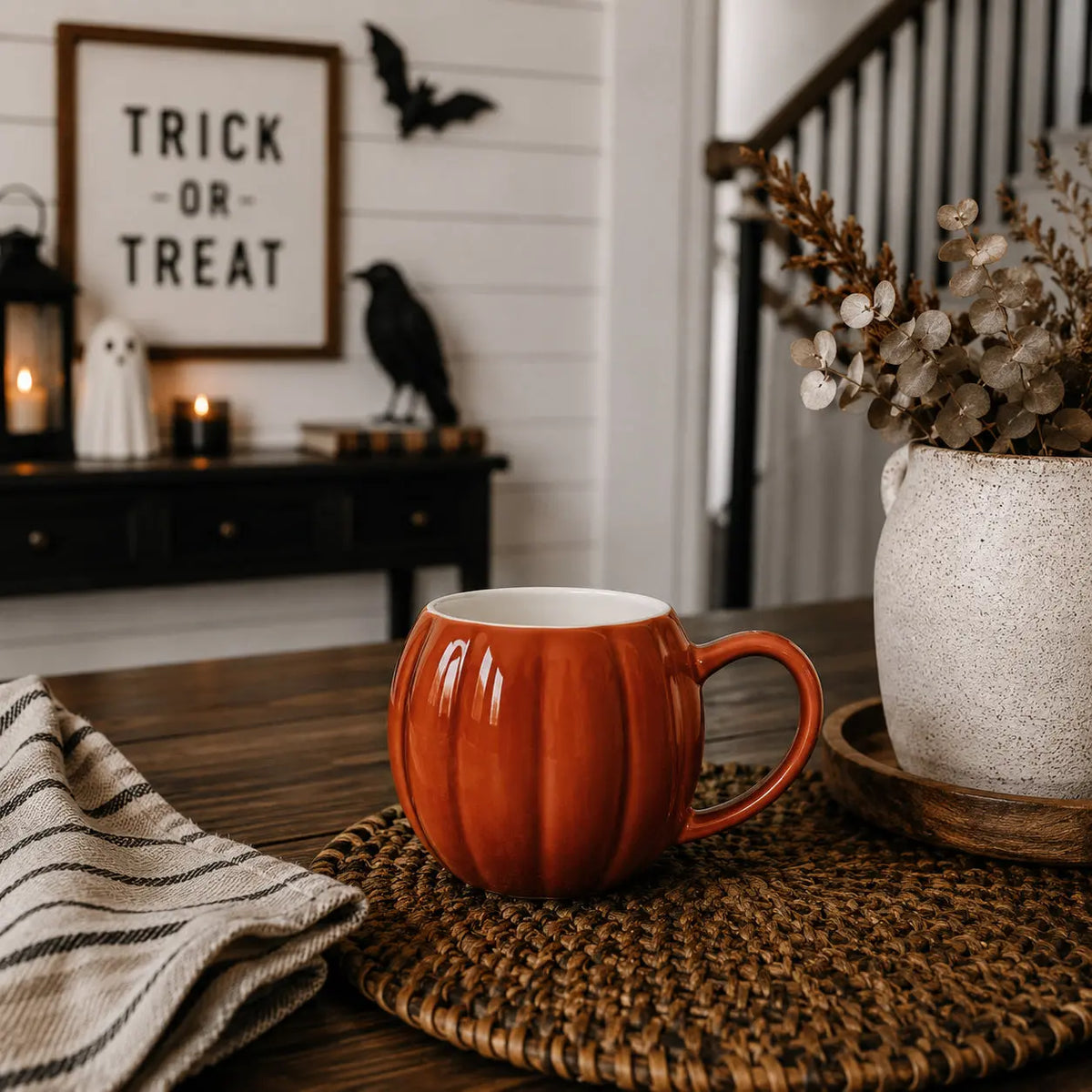 Pumpkin Shaped Ceramic Coffee Mug Gia Roma Pumpkin Shaped Ceramic Coffee Mug Gia Roma