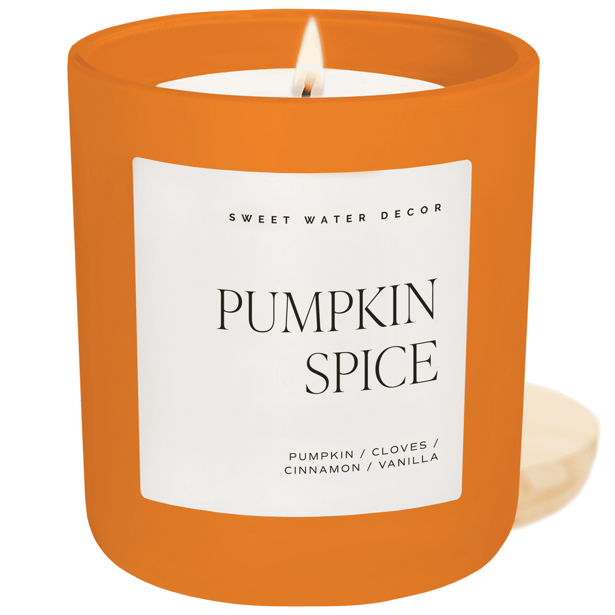 Pumpkin Spice Soy Candle - Orange Matte Jar - 15 oz - KJ Cozy Designs