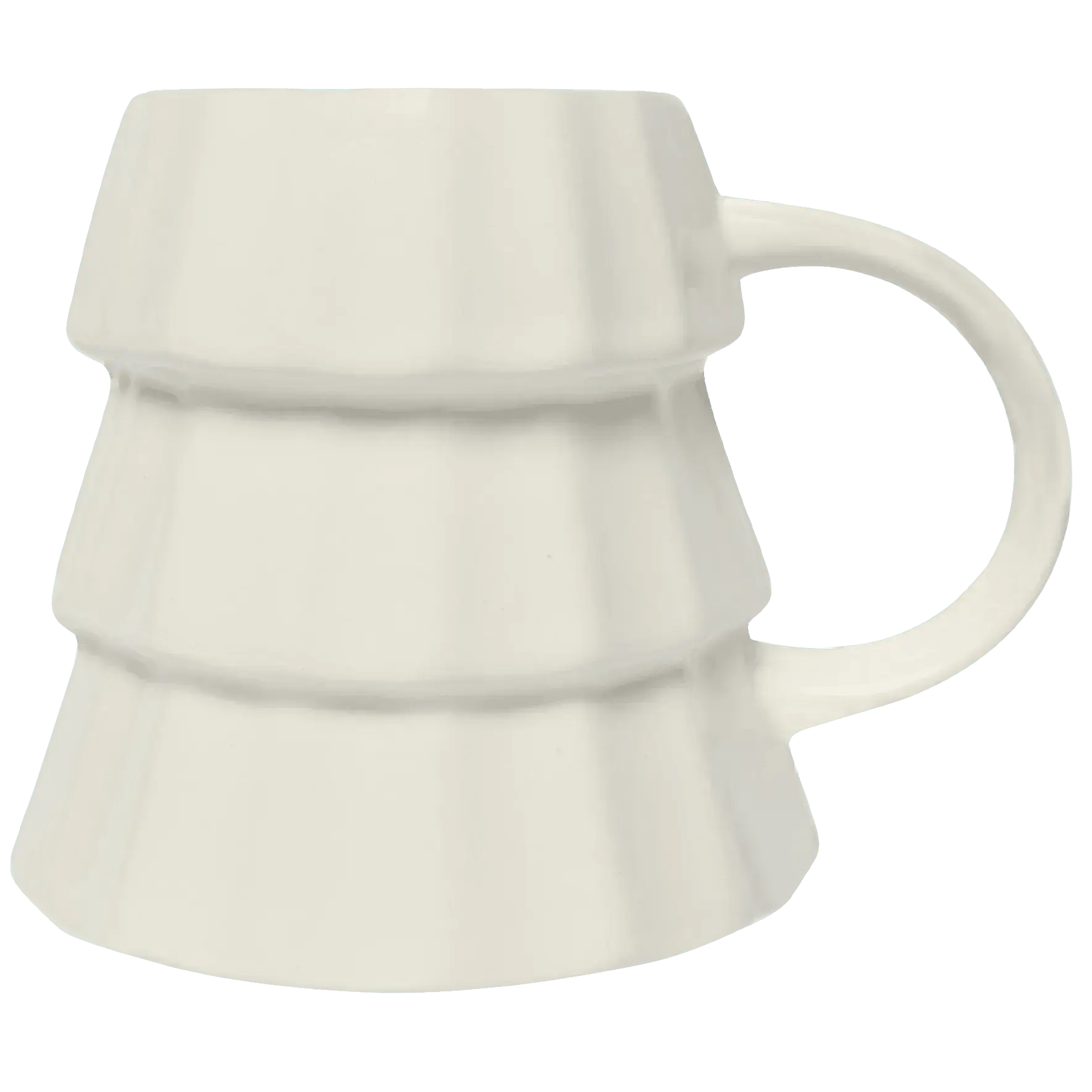 White ceramic mug with fluted design, farmhouse style home decor