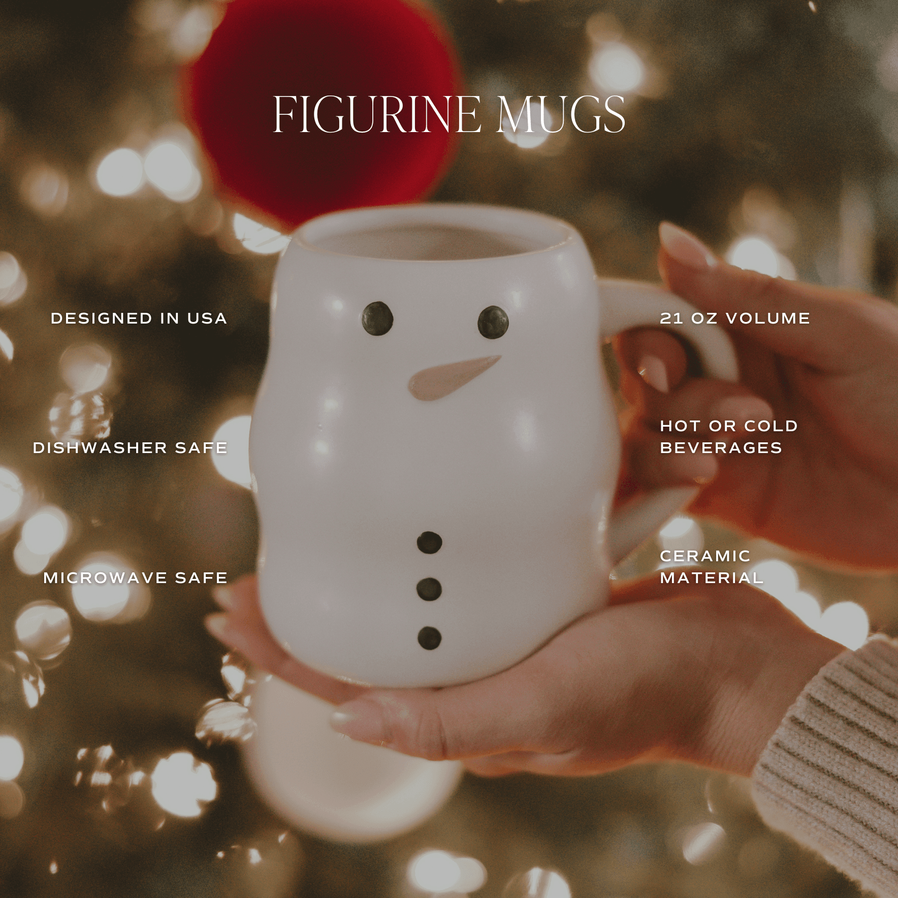 Snowman 21 oz Figural Coffee Mug Sweet Water Decor Snowman 21 oz Figural Coffee Mug Sweet Water Decor