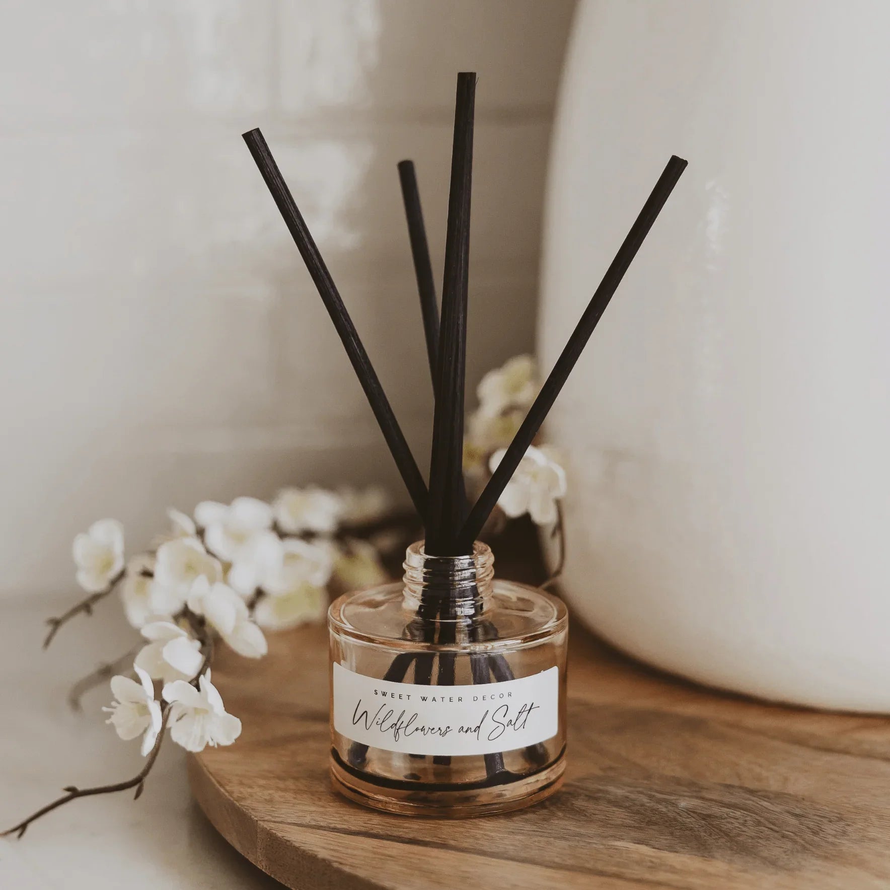 Wildflowers and Salt Tinted Glass Jar Reed Diffuser
