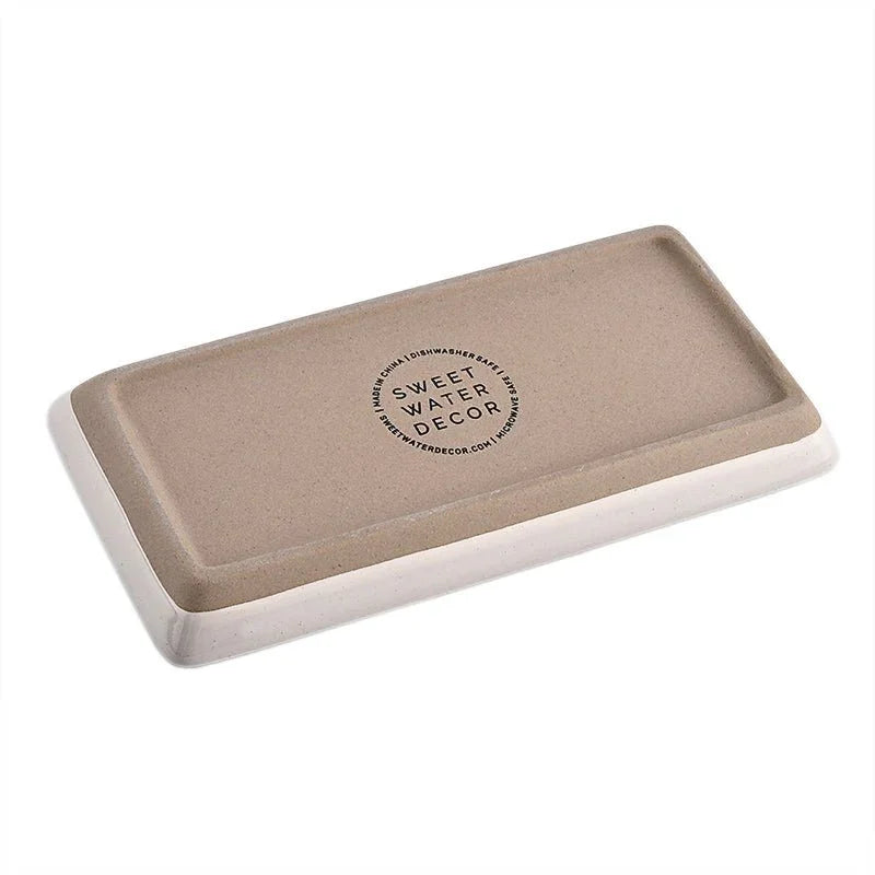 Cream Stoneware Tray - KJ Cozy Designs
