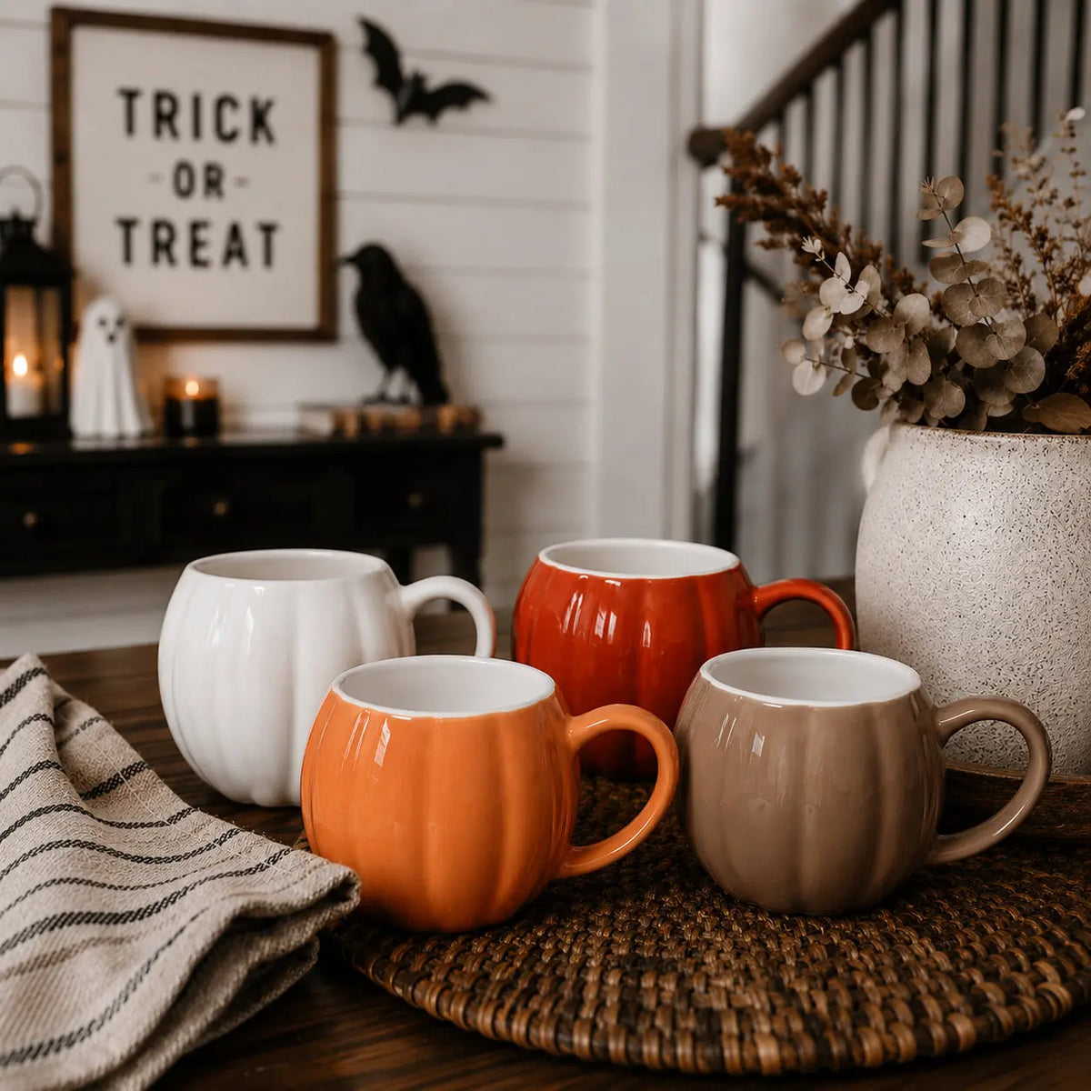 Pumpkin Shaped Ceramic Coffee Mug Gia Roma Pumpkin Shaped Ceramic Coffee Mug Gia Roma