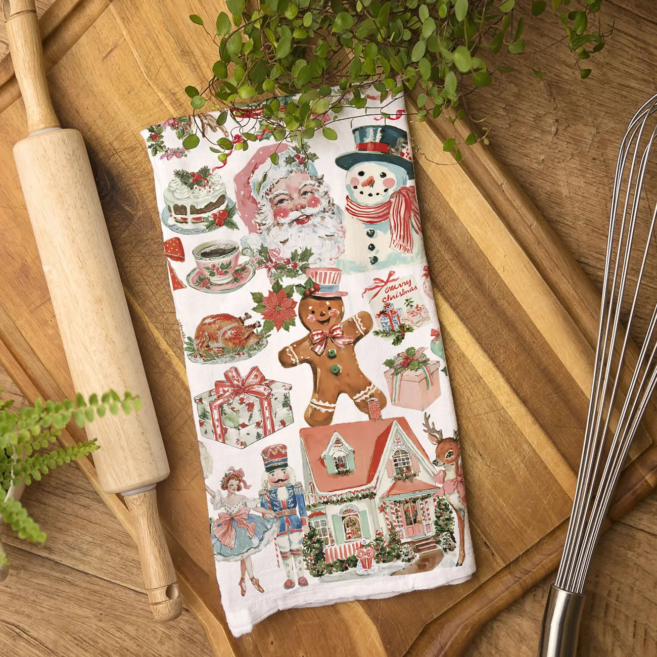 Vintage Pink Christmas Kitchen Towel Gia Roma Vintage Pink Christmas Kitchen Towel Gia Roma