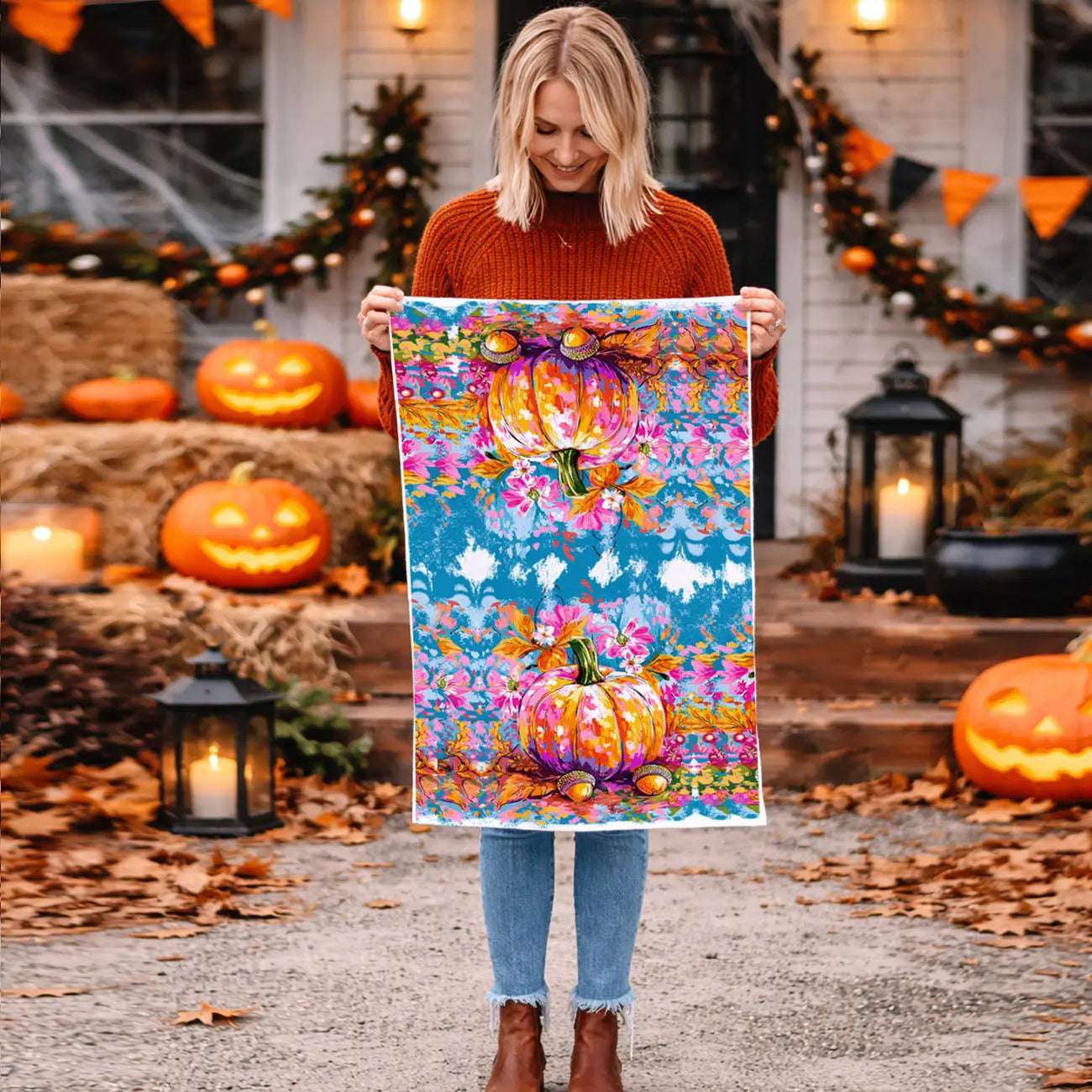Painted Pumpkin Kitchen Towel Gia Roma Painted Pumpkin Kitchen Towel Gia Roma