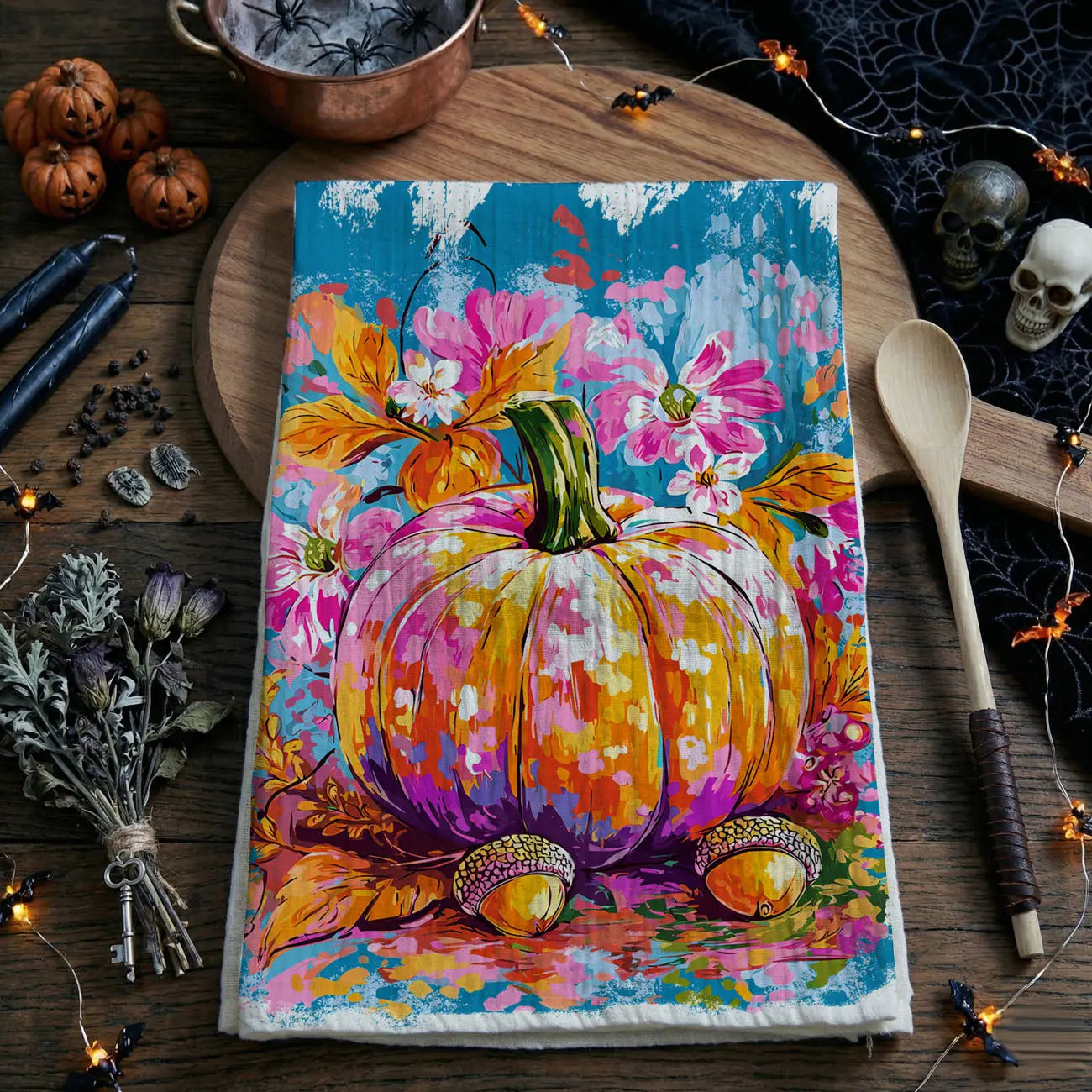 Painted Pumpkin Kitchen Towel Gia Roma Painted Pumpkin Kitchen Towel Gia Roma
