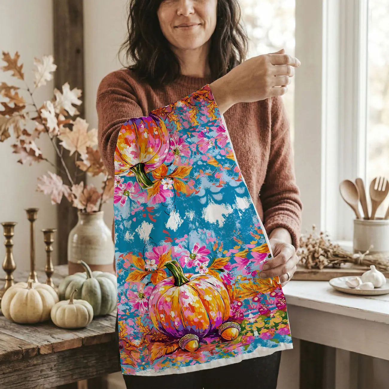 Painted Pumpkin Kitchen Towel Gia Roma Painted Pumpkin Kitchen Towel Gia Roma