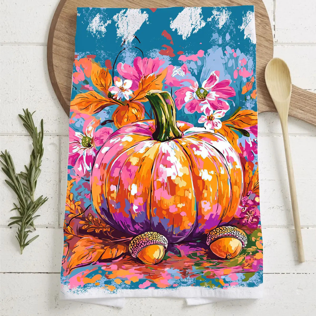 Painted Pumpkin Kitchen Towel Gia Roma Painted Pumpkin Kitchen Towel Gia Roma
