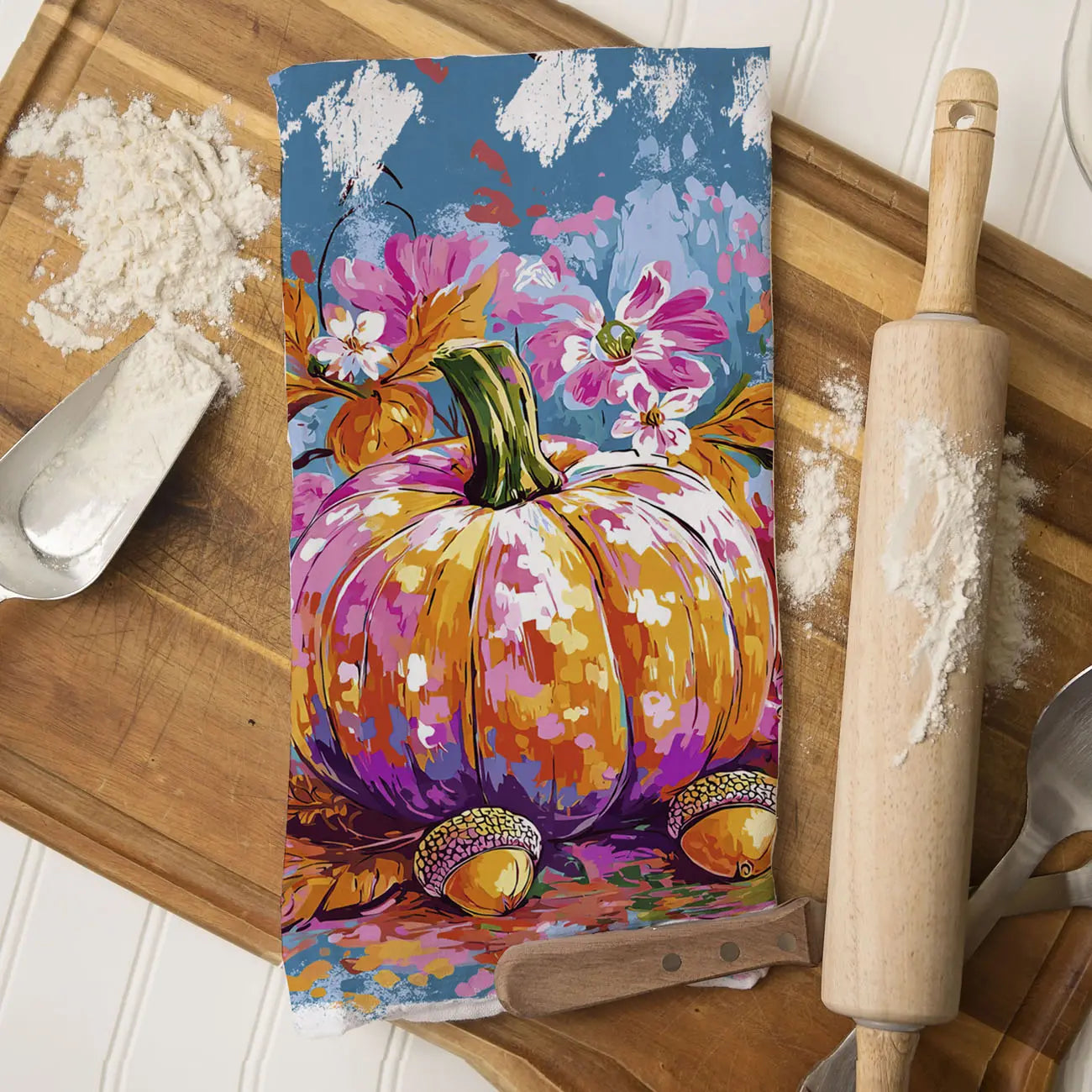 Painted Pumpkin Kitchen Towel Gia Roma Painted Pumpkin Kitchen Towel Gia Roma