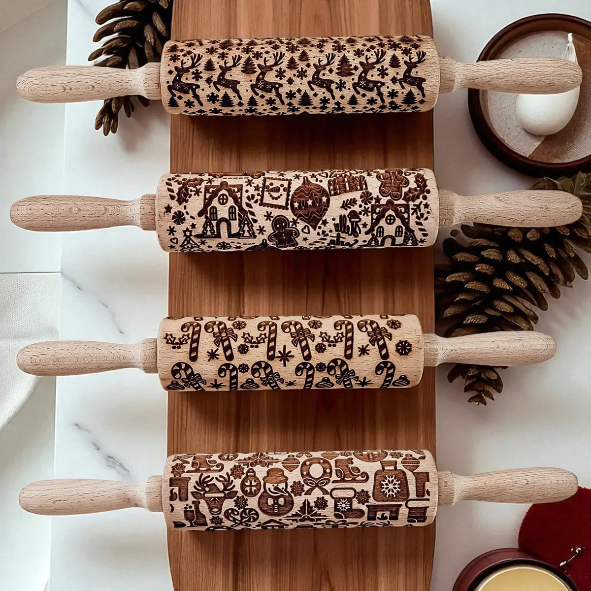 Christmas Rolling Pin Set | 10 Styles Gia Roma