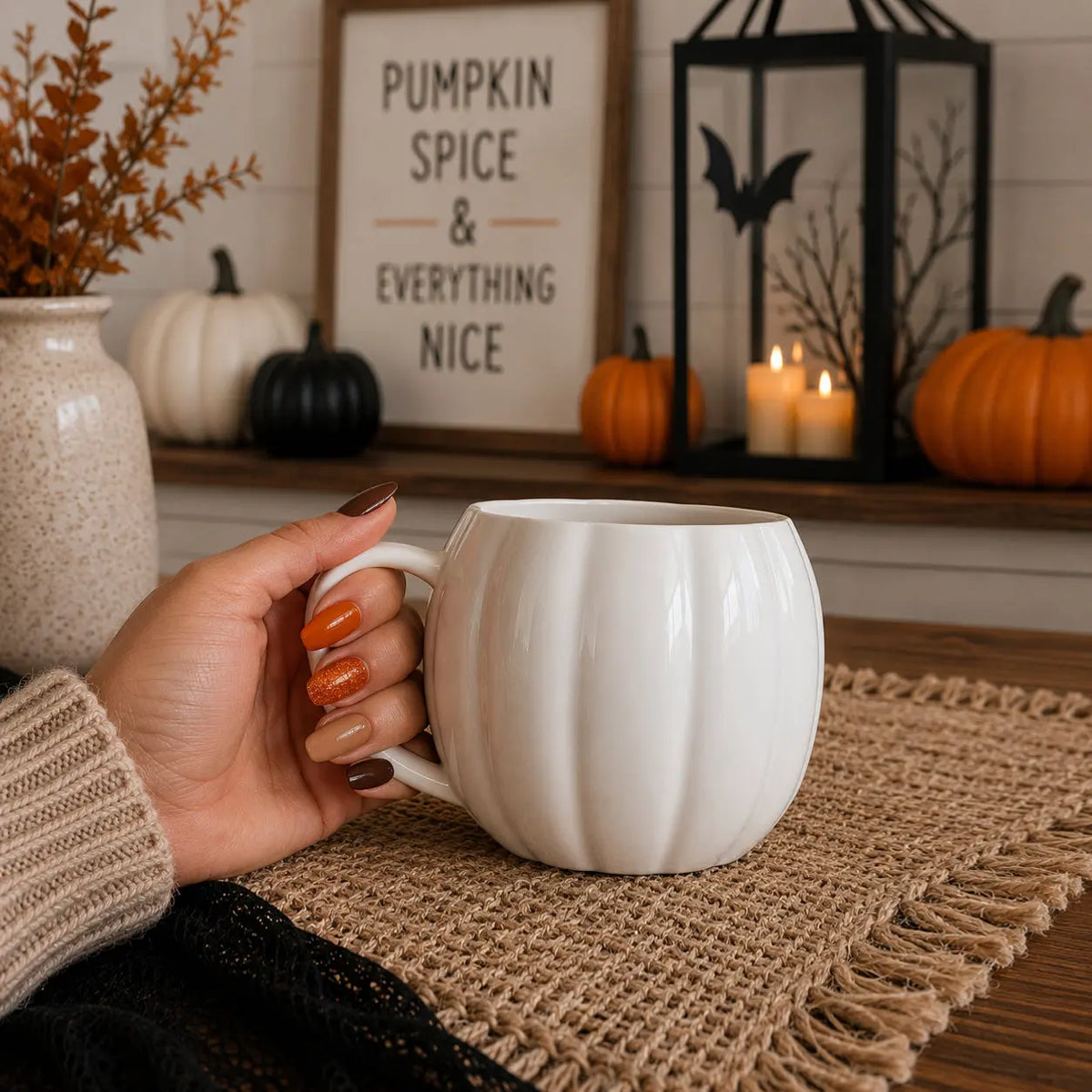 Pumpkin Shaped Ceramic Coffee Mug Gia Roma Pumpkin Shaped Ceramic Coffee Mug Gia Roma