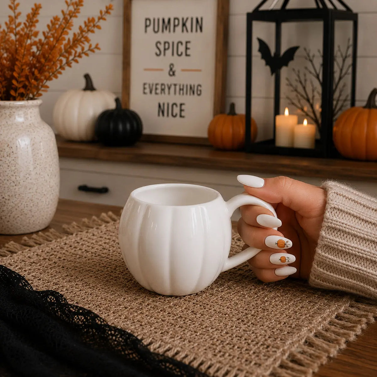 Pumpkin Shaped Ceramic Coffee Mug Gia Roma Pumpkin Shaped Ceramic Coffee Mug Gia Roma